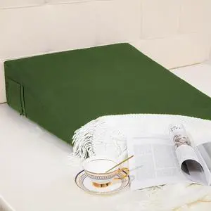 Dark Olive Green Wedge Pillow Case Cover with Zipper, 25"x25"x10" Dark Olive Green Wedge Pillow Case Cover with Zipper, 25"x25"x10"