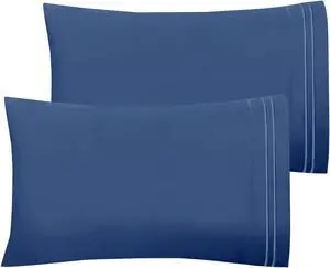 Mejoroom Hotel Luxury Queen Pillowcases Microfiber 20x30 inches Pillow Cases Set of 2 Soft, Cozy and Breathable Pillow Covers with Envelope Closure(2Piece, Queen/Standard, Navy) Mejoroom Hotel Luxury Queen Pillowcases Microfiber 20x30 inches Pillow Cases Set of 2 Soft, Cozy and Breathable Pillow Covers with Envelope Closure(2Piece, Queen/Standard, Navy)