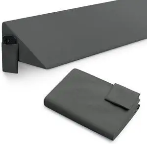 INVGEEXI Dark Grey Queen Size Bed Wedge Pillow Cover, 60 "L x 10" W x 6" H INVGEEXI Dark Grey Queen Size Bed Wedge Pillow Cover, 60 "L x 10" W x 6" H