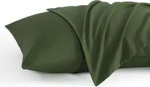 NTBAY Standard Microfiber Pillowcases, Set of 2, Olive Green NTBAY Standard Microfiber Pillowcases, Set of 2, Olive Green