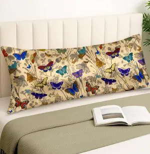 Miss Adola Satin Body Pillow Cover with Zipper - 20x54 Inch Silky Long Pillow Case for Women Ladies Adults Soft Bed Decorative Cute Boho Large Body Pillowcase for Hair and Skin, Butterfly Miss Adola Satin Body Pillow Cover with Zipper - 20x54 Inch Silky Long Pillow Case for Women Ladies Adults Soft Bed Decorative Cute Boho Large Body Pillowcase for Hair and Skin, Butterfly