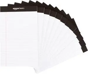 Amazon Basics Narrow Ruled Lined Writing Note Pads for Notes, Office Supplies, 5" x 8", White, 12-Pack of 50 Pages, Perforated Amazon Basics Narrow Ruled Lined Writing Note Pads for Notes, Office Supplies, 5" x 8", White, 12-Pack of 50 Pages, Perforated