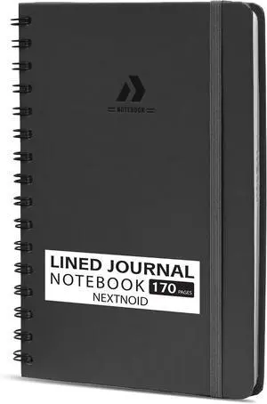 Nextnoid Lined Spiral Notebook Journal For Women & Men - A5(5.8" x 8.3") 170 Pages, Hardcover Notebooks for Work & Note Taking, College Ruled Journals for Writing - Grey Nextnoid Lined Spiral Notebook Journal For Women & Men - A5(5.8" x 8.3") 170 Pages, Hardcover Notebooks for Work & Note Taking, College Ruled Journals for Writing - Grey