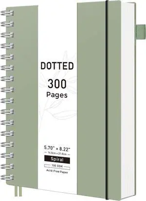 RETTACY Dotted Journal Notebook, 300 Pages, A5 Medium Size (5.7'' × 8.2'') RETTACY Dotted Journal Notebook, 300 Pages, A5 Medium Size (5.7'' × 8.2'')
