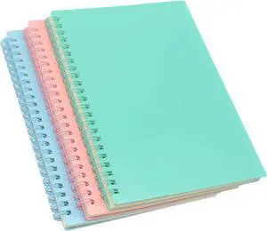 Yansanido Spiral Notebook, 3 Pcs A5 Thick Plastic Hardcover 8mm Ruled 3 Color 80 Sheets -160 Pages Journals for Study and Notes (Light Pink,Light Green,Light Blue, A5 5.7" x 8.3"-Ruled) Yansanido Spiral Notebook, 3 Pcs A5 Thick Plastic Hardcover 8mm Ruled 3 Color 80 Sheets -160 Pages Journals for Study and Notes (Light Pink,Light Green,Light Blue, A5 5.7" x 8.3"-Ruled)
