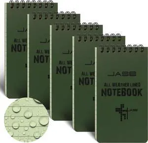 Yamadura All-Weather Top-Spiral Notebook 3" x 5" Green Cover Waterproof Shower Aqua Notes Notepad Notebook(5 Pack) Yamadura All-Weather Top-Spiral Notebook 3" x 5" Green Cover Waterproof Shower Aqua Notes Notepad Notebook(5 Pack)