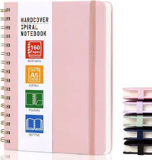 LABUK Hardcover Spiral Notebook for Women, A5 Lined Pink Journaling Notebooks for Work, 5.5 x 8in 160Pages Spiral Journal for Writing LABUK Hardcover Spiral Notebook for Women, A5 Lined Pink Journaling Notebooks for Work, 5.5 x 8in 160Pages Spiral Journal for Writing