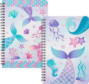 B1ykin A5 Spiral Notebooks - 2Pcs 50 sheets 100 Pages, Mermaid Design B1ykin A5 Spiral Notebooks - 2Pcs 50 sheets 100 Pages, Mermaid Design