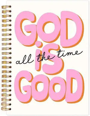 God Is Good Motivational Christian Notebooks, Pink Prayer Journal Office Supplies Gifts for Desk Woman Men, Bible Hardcover Spiral Journaling Notebook, 5.5x8.3 Inch God Is Good Motivational Christian Notebooks, Pink Prayer Journal Office Supplies Gifts for Desk Woman Men, Bible Hardcover Spiral Journaling Notebook, 5.5x8.3 Inch