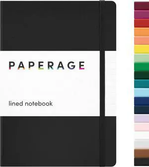 PAPERAGE Lined Journal Notebook, Hardcover Journal for Women & Men, 160 Pages, (5.6 in x 8 in), College Ruled Journaling Notebook for Work, School Supplies & Note Taking, (Black) PAPERAGE Lined Journal Notebook, Hardcover Journal for Women & Men, 160 Pages, (5.6 in x 8 in), College Ruled Journaling Notebook for Work, School Supplies & Note Taking, (Black)