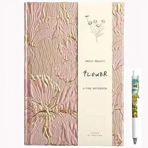 Simind Pretty Journal Gold Flower Cloth Cover Notebook Cute Notebook Pink Journal for Women Hardcover Floral A5, 6x8 Ruled Pages Simind Pretty Journal Gold Flower Cloth Cover Notebook Cute Notebook Pink Journal for Women Hardcover Floral A5, 6x8 Ruled Pages