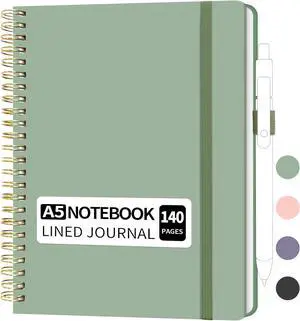 YOXMJDB Lined Spiral Notebook, Small A5 College Ruled Notebook with Pen Holder, 140 Pages Hardcover Notebook Journal for Women, To Do List Notebook for Work, Bible, and Meeting (A5, Green, No Pen) YOXMJDB Lined Spiral Notebook, Small A5 College Ruled Notebook with Pen Holder, 140 Pages Hardcover Notebook Journal for Women, To Do List Notebook for Work, Bible, and Meeting (A5, Green, No Pen)