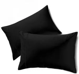 QUEENSBAY Standard Pillow Cases Set of 2, Microfiber Cooling Pillowcases, Soft Breathable Envelope Closure Pillow Covers, Wrinkle Free Easy Care Bed Pillowcases, Size 20x26 Inches, Cooling Black QUEENSBAY Standard Pillow Cases Set of 2, Microfiber Cooling Pillowcases, Soft Breathable Envelope Closure Pillow Covers, Wrinkle Free Easy Care Bed Pillowcases, Size 20x26 Inches, Cooling Black