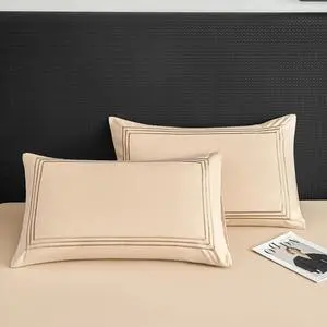 Queen Pillow Cases Set of 2 - Grey Striped Print Microfiber Pillowcases Super Soft and Cozy Cooling Pillow Case with Envelop Closure, 20x30 (Milk Tea, Queen) Queen Pillow Cases Set of 2 - Grey Striped Print Microfiber Pillowcases Super Soft and Cozy Cooling Pillow Case with Envelop Closure, 20x30 (Milk Tea, Queen)