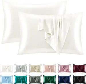 OTOSTAR Set of 2 Body Satin Pillowcases, Cream White Long Pillowcase 20x54 Inches, Soft Breathable Silky Pillow Cases for Sleeping, Bed Pillow Cover with Envelope Closure OTOSTAR Set of 2 Body Satin Pillowcases, Cream White Long Pillowcase 20x54 Inches, Soft Breathable Silky Pillow Cases for Sleeping, Bed Pillow Cover with Envelope Closure