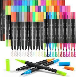 72 Markers For Adult Coloring Books, Dual Brush Marker Pens, Fine Tip Color Markers For Drawing Art Supplies Kit And School Supplies 72 Markers For Adult Coloring Books, Dual Brush Marker Pens, Fine Tip Color Markers For Drawing Art Supplies Kit And School Supplies