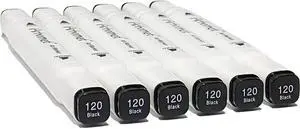 Arhomet 6pcs Black Alcohol Markers Set, Dual Tips Art Markers Drawing Sketched Double Tipped for Beginner Adults Artists (Black) Arhomet 6pcs Black Alcohol Markers Set, Dual Tips Art Markers Drawing Sketched Double Tipped for Beginner Adults Artists (Black)