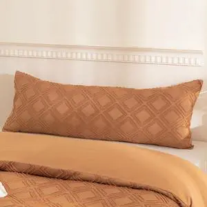 JELLYMONI Rust Grid Tufted Pillowcases Body Size 20" x54" JELLYMONI Rust Grid Tufted Pillowcases Body Size 20" x54"