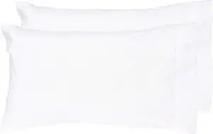 KAF Home Brushed Microfiber Pillow Cases, White, Queen, Pack of 2 KAF Home Brushed Microfiber Pillow Cases, White, Queen, Pack of 2