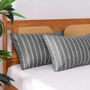 Amazon Basics Stripe Cooling Pillow Cases for Hot Sleepers, Soft Cooling Pillow Cover with Envelope Closure, 20" x 26", Standard, Dark Gray, Pack of 1 Amazon Basics Stripe Cooling Pillow Cases for Hot Sleepers, Soft Cooling Pillow Cover with Envelope Closure, 20" x 26", Standard, Dark Gray, Pack of 1