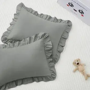 KKJIAF Cotton Toddler Pillowcase 13"x18" Set of 2, Grey KKJIAF Cotton Toddler Pillowcase 13"x18" Set of 2, Grey