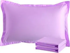 NTBAY Standard Pillow Shams, Set of 2, Microfiber, Light Purple NTBAY Standard Pillow Shams, Set of 2, Microfiber, Light Purple