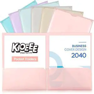 Plastic Folders with Clear Front Pocket (6 Pack) with 2 Pockets, Heavy Duty Letter Size Colored Folders for School Office Plastic Folders with Clear Front Pocket (6 Pack) with 2 Pockets, Heavy Duty Letter Size Colored Folders for School Office