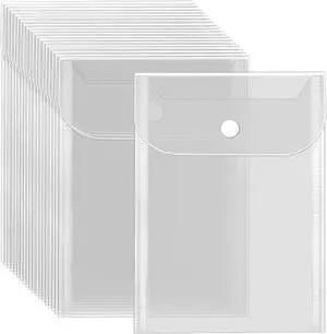 Vmiapxo 20 Pack Small Clear Plastic Envelops with Snap Closure, 5 x 7 Inch Vmiapxo 20 Pack Small Clear Plastic Envelops with Snap Closure, 5 x 7 Inch