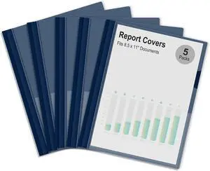 Ndsox 5 Packs Clear Front Report Covers with 3-Prong Fasteners Plastic Project Presentation Folders Resume Document Covers with Navy Blue Back for 8.5x11 Letter Size Paper for School Office Business Ndsox 5 Packs Clear Front Report Covers with 3-Prong Fasteners Plastic Project Presentation Folders Resume Document Covers with Navy Blue Back for 8.5x11 Letter Size Paper for School Office Business