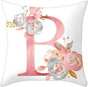 Throw Pillow Covers Alphabet Decorative Pillow Cases ABC Letter Flowers Cushion Covers 18 x 18 Inch Square Pillow Protectors for Sofa Couch Bedroom Car Chair Home Decor (B) Throw Pillow Covers Alphabet Decorative Pillow Cases ABC Letter Flowers Cushion Covers 18 x 18 Inch Square Pillow Protectors for Sofa Couch Bedroom Car Chair Home Decor (B)