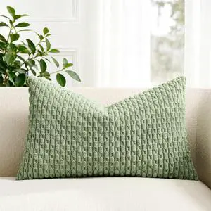 Kevin Textile Soft Corduroy 12"x20" Lumbar Pillow Cover 1 Pack, Sage Green Kevin Textile Soft Corduroy 12"x20" Lumbar Pillow Cover 1 Pack, Sage Green