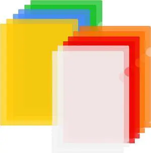 ViVin 12 Pack Plastic Clear Document Folders (6 Assorted Colors) ViVin 12 Pack Plastic Clear Document Folders (6 Assorted Colors)