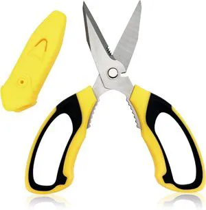 8.07" Heavy Duty Utility Scissors Multipurpose Serrated Shears for Cardboard, Wire, Fabric, Leather & Household Tasks 8.07" Heavy Duty Utility Scissors Multipurpose Serrated Shears for Cardboard, Wire, Fabric, Leather & Household Tasks