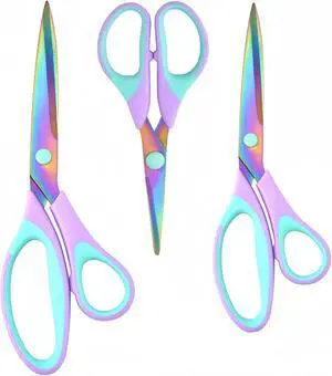Craft Scissors 3 Pack, Purple Green, 5, 8, 10 inch Craft Scissors 3 Pack, Purple Green, 5, 8, 10 inch