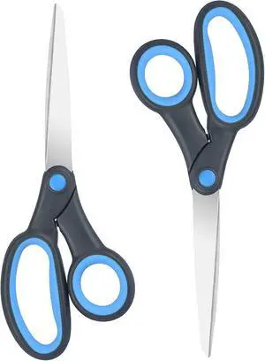 Left Handed Scissors for Adults Kids Student, 8 Inch 2-Pack, Black/Blue Left Handed Scissors for Adults Kids Student, 8 Inch 2-Pack, Black/Blue