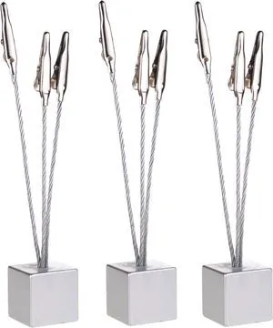 Cosmos 3 Pcs Cube Base Memo Clips Holder with Alligator Clip Clasp for Displaying Number Cards Cosmos 3 Pcs Cube Base Memo Clips Holder with Alligator Clip Clasp for Displaying Number Cards