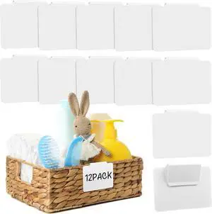12pcs White Basket Labels Removable PVC Labels 12pcs White Basket Labels Removable PVC Labels