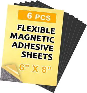 Towjug Magnetic Sheet with Adhesive Backing 6 x 8, 6 Pack Towjug Magnetic Sheet with Adhesive Backing 6 x 8, 6 Pack