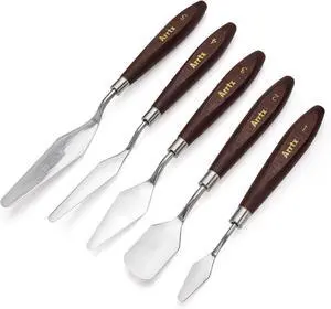 5 Pieces Painting Knives Stainless Steel Spatula Palette Knife Oil Painting Accessories Color Mixing Set for Oil, Canvas, Acrylic Painting-Lightwish 5 Pieces Painting Knives Stainless Steel Spatula Palette Knife Oil Painting Accessories Color Mixing Set for Oil, Canvas, Acrylic Painting-Lightwish
