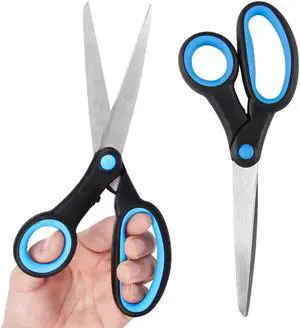 Left Handed Scissors for Adults, 8 Inch Lefty Scissors Bluk for Kids Student, All Purpose Sharp Blades Shears Set of 2 Pack, Great for Craft, Office, Sewing Fabric, Arts, School and Home, Black/Blue Left Handed Scissors for Adults, 8 Inch Lefty Scissors Bluk for Kids Student, All Purpose Sharp Blades Shears Set of 2 Pack, Great for Craft, Office, Sewing Fabric, Arts, School and Home, Black/Blue
