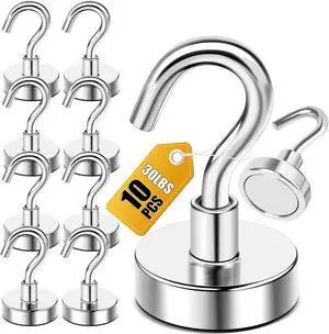 DIYMAG Magnetic Hooks, Strong Magents 10 Pack 30lbs for Cuise Cabins Ship DIYMAG Magnetic Hooks, Strong Magents 10 Pack 30lbs for Cuise Cabins Ship