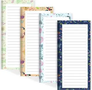 Joyberg Magnetic Notepads for Refrigerator - Flower Design, 50 Sheets Per Pad, 4 Pack Memo Pads for Grocery Lists and To-Dos Joyberg Magnetic Notepads for Refrigerator - Flower Design, 50 Sheets Per Pad, 4 Pack Memo Pads for Grocery Lists and To-Dos