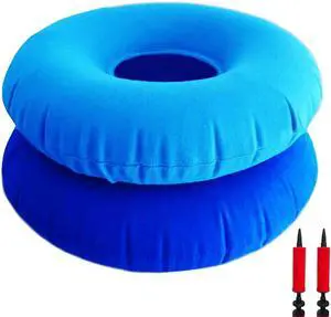 2 Pack Donut Pillow, Inflatable Donut Cushion for Tailbone Pain,Hemorrhoid Seat Cushion, Round Wheelchairs Seat Cushion for Home, Car or Office Chair (15" Dark Blue & Light Blue) 2 Pack Donut Pillow, Inflatable Donut Cushion for Tailbone Pain,Hemorrhoid Seat Cushion, Round Wheelchairs Seat Cushion for Home, Car or Office Chair (15" Dark Blue & Light Blue)
