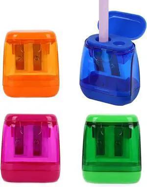 Colored Manual Pencil Sharpeners in Bulk, BOPART 24pcs Small Handheld Pencil Sharpener Dual Holes with Lid for Kids Adults at Classroom School Office Home (4Pcs Sharpeners - D) Colored Manual Pencil Sharpeners in Bulk, BOPART 24pcs Small Handheld Pencil Sharpener Dual Holes with Lid for Kids Adults at Classroom School Office Home (4Pcs Sharpeners - D)