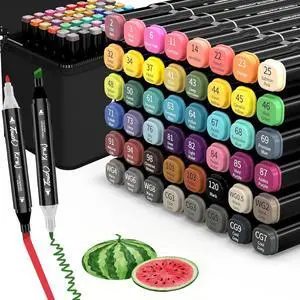 KJSHUANGTANG Alcohol Markers, 48 Colors Dual Tip Art Markers, Drawing, Coloring Marker for Sketching Adult Coloring KJSHUANGTANG Alcohol Markers, 48 Colors Dual Tip Art Markers, Drawing, Coloring Marker for Sketching Adult Coloring