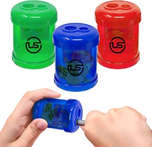 Pencil Sharpeners, 3 Pack Blue Dual Hole Sharpener with Receptacle Pencil Sharpener Manual Pencil Sharpeners for Regular and Oversized Pencils or Crayons Pencil Sharpeners, 3 Pack Blue Dual Hole Sharpener with Receptacle Pencil Sharpener Manual Pencil Sharpeners for Regular and Oversized Pencils or Crayons