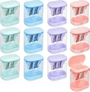 Manual Pencil Sharpener, 12 Pack, Dual Holes for School Office Manual Pencil Sharpener, 12 Pack, Dual Holes for School Office