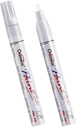 Overseas White Paint Pens Permanent Markers, 2 Oil Based Paint Makrers Overseas White Paint Pens Permanent Markers, 2 Oil Based Paint Makrers