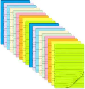 (18 Pack) Lined Sticky Notes 4x6 in, Large Notepads with Lines, 378 Sheets (18 Pack) Lined Sticky Notes 4x6 in, Large Notepads with Lines, 378 Sheets