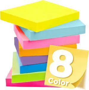 Sticky Notes 3x3 Inches, Bright Colors Self-Stick Pads, Easy to Post for Home, Office, Notebook,100 Sheets/pad (8 Pads) Sticky Notes 3x3 Inches, Bright Colors Self-Stick Pads, Easy to Post for Home, Office, Notebook,100 Sheets/pad (8 Pads)